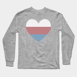 White Red Blue Heart Long Sleeve T-Shirt